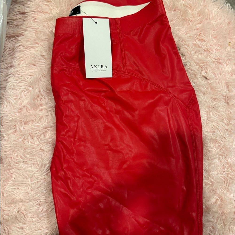 AKIRA Women's Red leggings